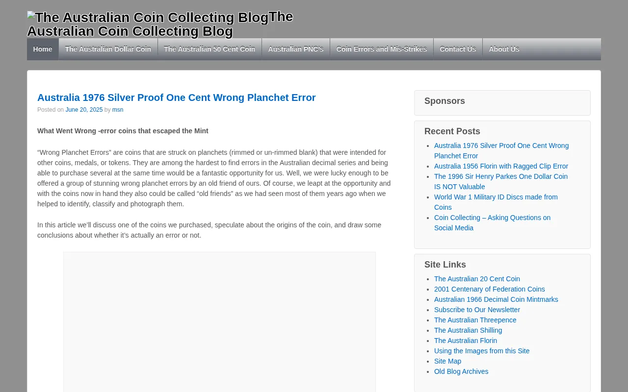 The Australian Coin Collecting Blog homepage
