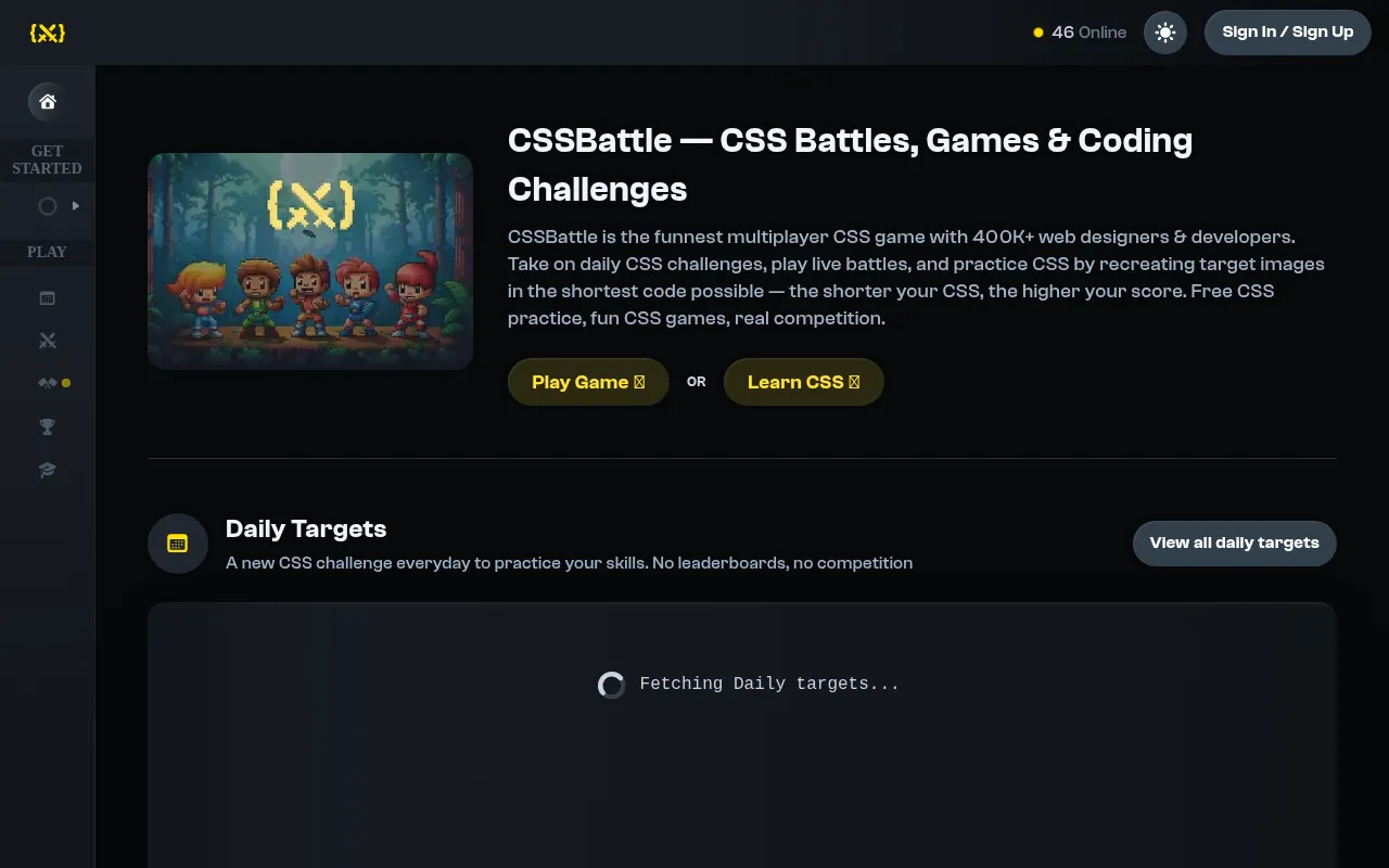 CSSBattle homepage
