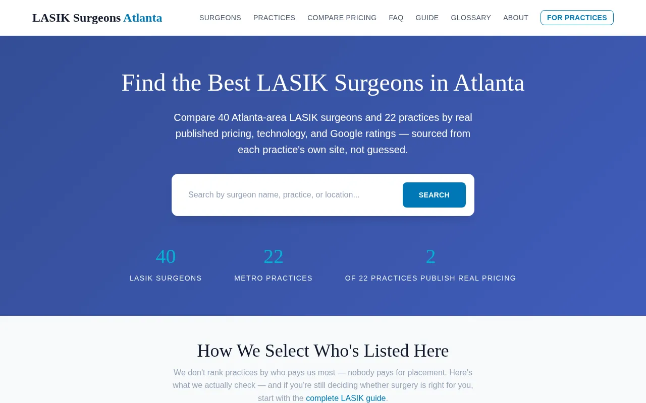 LASIK Surgeons Atlanta homepage